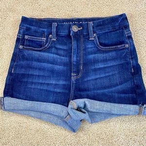 American Eagle Ne(x)t Level Stretch Curvy Hi-Rise Shortie Denim Shorts